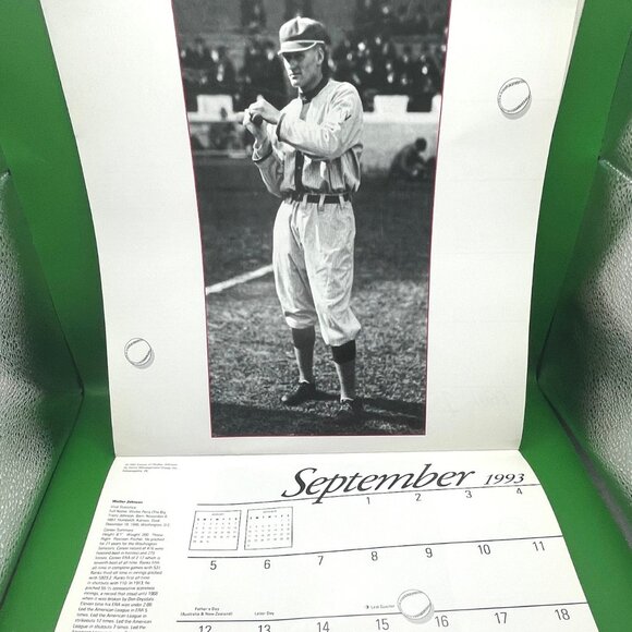 1993 Baseball Greats Calendar Ruth Gehrig Paige Landmark Hall of Fame VTG MLB - Picture 14 of 16